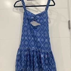 Zara Blue Embroidered Dress